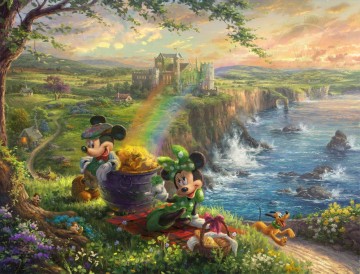 Mickey y Minnie en Irlanda Thomas Kinkade Pinturas al óleo
